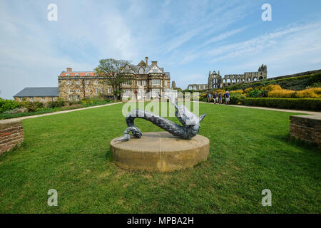 Die beeindruckende Abbey House Youth Hostel in Whitby Yorkshire Stockfoto