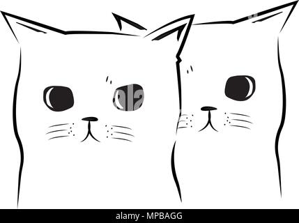 Süße Katze auf Liebe. Vector Illustration Stock Vektor