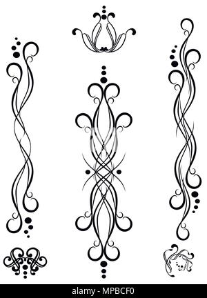 Satz von floralen Elementen auf einem weißen Hintergrund. EPS 10 Vector Illustration Stock Vektor