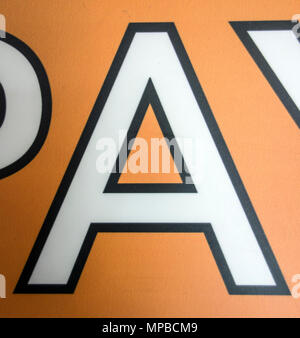 Formulierung in Distressed Zustand Typografie gefunden Brief A Stockfoto