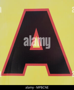 Formulierung in Distressed Zustand Typografie gefunden Brief A Stockfoto