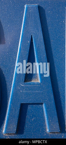 Formulierung in Distressed Zustand Typografie gefunden Brief A Stockfoto