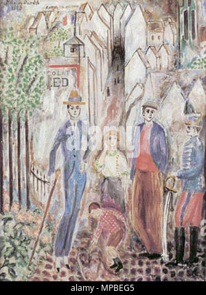 . Malerei von Nils Dardel, Info zu kommen. -1943. 920 ND 14 Senlis Stockfoto