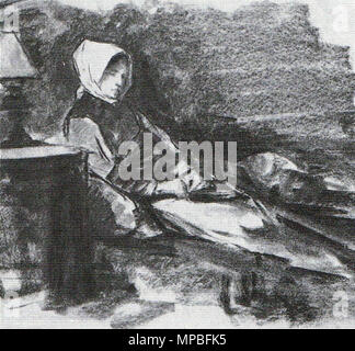 . Română: Maria Danciu (Dancu Dáncs sau) - Soția pictorului Nicolae Grigorescu. Datum unbekannt. 925 Nicolae Grigorescu - Maria Danciu (2) Stockfoto