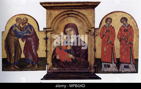 Englisch: Triptychon 1490 s. 929 Nikolaos Tsafouris - Triptychon - WGA 23104 Stockfoto