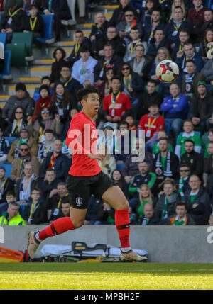 24. März 2018. Internationaler Fußball-freundliches 2018, Nordirland gegen Südkorea im Windsor Park, Belfast. (7) Heung-Min Sohn Südkorea. Stockfoto