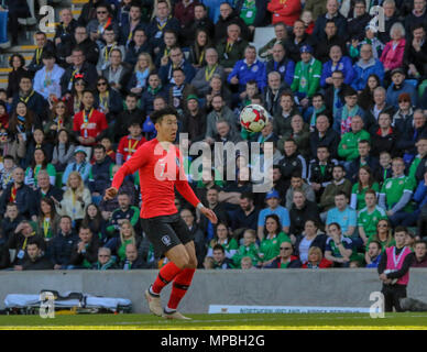 24. März 2018. Internationaler Fußball-freundliches 2018, Nordirland gegen Südkorea im Windsor Park, Belfast. (7) Heung-Min Sohn Südkorea. Stockfoto