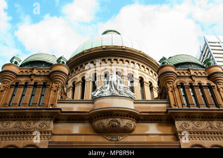 Queen Victoria Building Statuen - Sydney - Australien Stockfoto