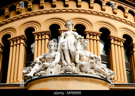 Queen Victoria Building Statuen - Sydney - Australien Stockfoto