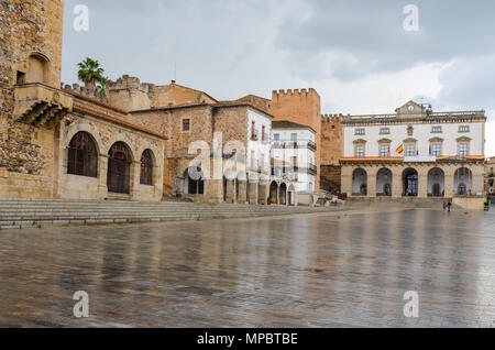 Hauptplatz in Caceres, Extremadura. Stockfoto