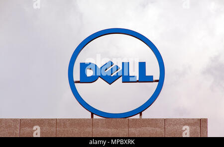 Amsterdam, Niederlande - 19, 2015 August: Dell-Logo auf dem Dach des Dell Niederlassung in Amsterdam Stockfoto