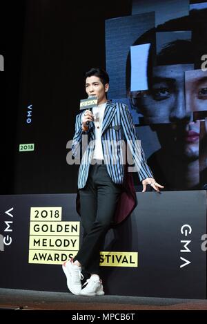 Taipei. 22. Mai, 2018. Stau Hsiao nahmen an der Pressekonferenz bekannt, dass er die 29 Golden Melody Auszeichnungen in Taipei, Taiwan, China host wird am 22. Mai 2018. (Foto durch TPG) Credit: TopPhoto/Alamy leben Nachrichten Stockfoto