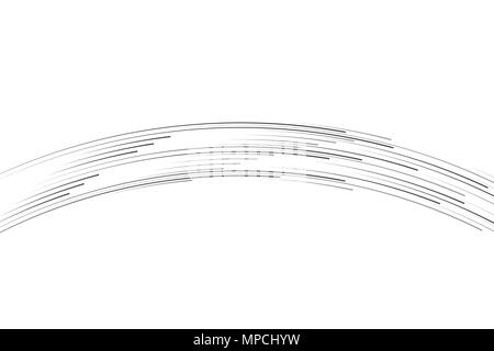 Isolierte Speed Lines. Die Wirkung von Bewegung auf ihr Design. Schwarze Linien auf einen transparenten Hintergrund. Der fliegende Partikel. Vector Illustration. Die Bewegung nach vorn Stock Vektor