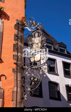 Deutschland, Köln, die Kneipe Brauerei zum Pfaffen Max Paeffgen am Heumarket im historischen Teil der Stadt. Deutschland, Koeln, Gaststaette Brauer Stockfoto