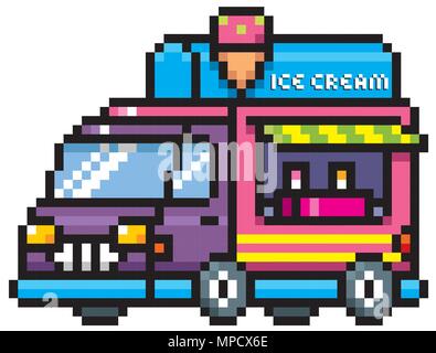 Vector Illustration von Cartoon Auto-Pixel-Design Stock Vektor