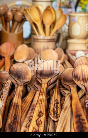 Souvenir Holzlöffel durch handmasters aus Bulgarien Stockfoto