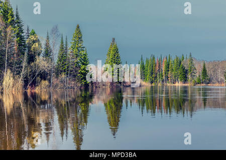 Feder Überschwemmungen in Sibirien Stockfoto