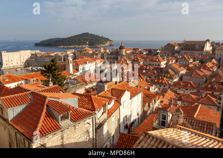 Blick über die Altstadt von Dubrovnik, Kroatien. Stockfoto