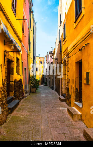 die schöne Allee von Castelsardo alte Stadt - Sardinien - Italien Stockfoto