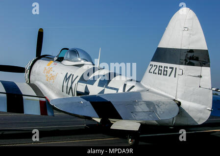 Republik P-47 Thunderbolt Jagdflugzeug namens No Guts No Glory. Zweiten Weltkrieg warbird Stockfoto