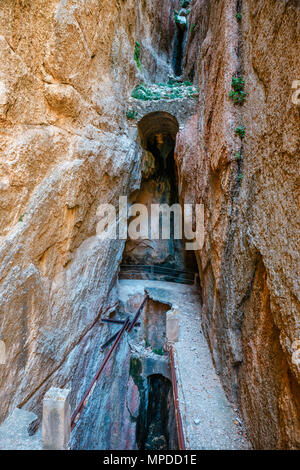 Royal Trail auch als "El Caminito Del Rey in Schlucht Chorro bekannt, Provinz Malaga, Spanien Stockfoto