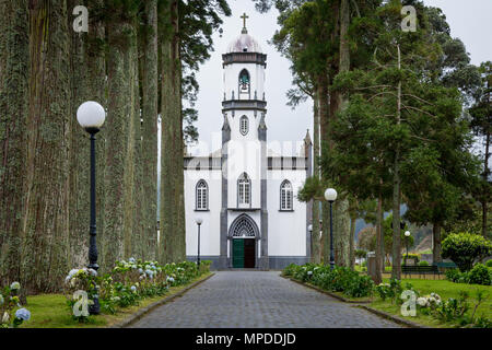 São Nicolau Kirche - Dorf Kirche in Sete Cidades, São Miguel, Azoren, Portugal Stockfoto