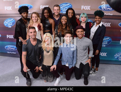 Quentin Alexander, Clark Beckham, Joey Cook, Sarina-Joi Crowe, Adanna Duru, Nick Fradiani, Jax, Tyanna Jones, qaasim Middleton, Rayvon Owen, Daniel Seavey und Maddie Walker 162 an der American Idol XIV Finalisten Partei 2015 Der Bezirk Restaurant in Los Angeles. Quentin Alexander, Clark Beckham, Joey Cook, Sarina-Joi Crowe, Adanna Duru, Nick Fradiani, Jax, Tyanna Jones, qaasim Middleton, Rayvon Owen, Daniel Seavey und Maddie Walker 163 Veranstaltung in Hollywood Leben - Kalifornien, Red Carpet Event, USA, Filmindustrie, Prominente, Fotografie, Bestof, Kunst, Kultur und Unterhaltung, Topix Celebriti Stockfoto