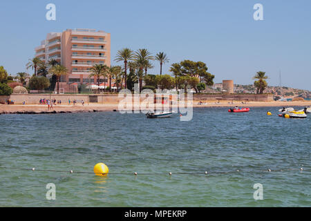 Resort am Meer. Playa d'en Bossa, Ibiza, Spanien Stockfoto