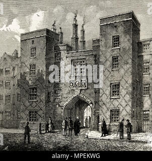 Lincoln's Inn Tor, Chancery Lane, London, England, UK. 19. jahrhundert Viktorianischen Gravur ca. 1878 Stockfoto