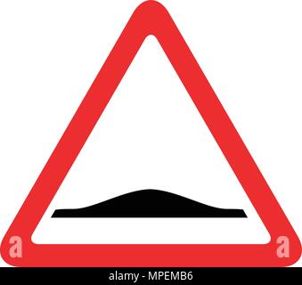 Speed Bump Straße rotes Dreieck Vector Illustration Stock Vektor