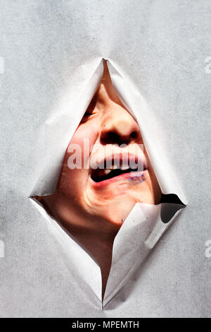 Verzerrte Gesicht Stockfoto