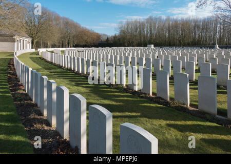 Friedhof, britischen Soldatenfriedhof, Sanctuary Holz Friedhof, den Ersten Weltkrieg, Ieper, Westflandern, Belgien Stockfoto