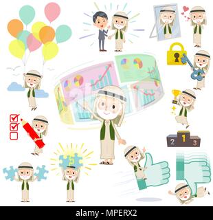 Arabische Kandura tragen alte Männer positive Stock Vektor