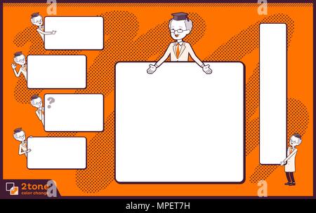 2. Tonart Forschung Arzt alte Männer set 14. Stock Vektor