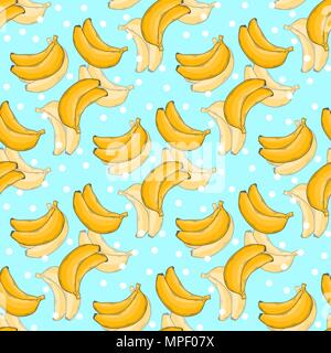 Banane Muster mit Polka Dots Stock Vektor