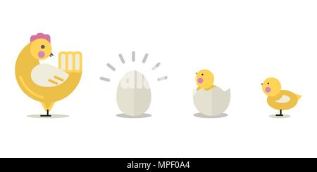 Huhn Familie Vector Illustration Stock Vektor