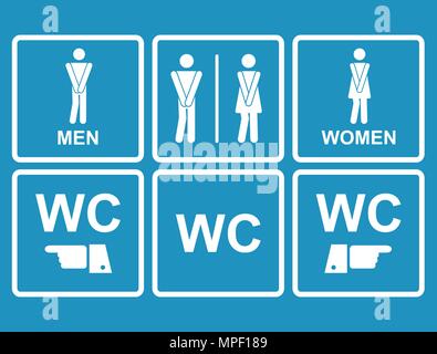 Männliche und weibliche WC Symbol, Wc Stock Vektor
