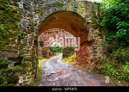 Burg Hohnstein ruine Eingang arch im Harz Neustadt an Deutschland Stockfoto