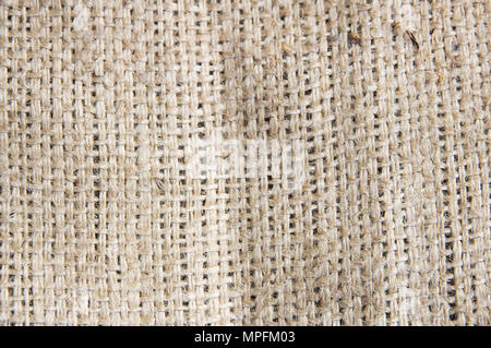 Beige sackleinen Muster in der Mesh-Makro Stockfoto