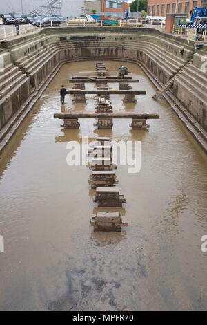 Neilsen's Bootswerft in Gloucester Docks Stockfoto