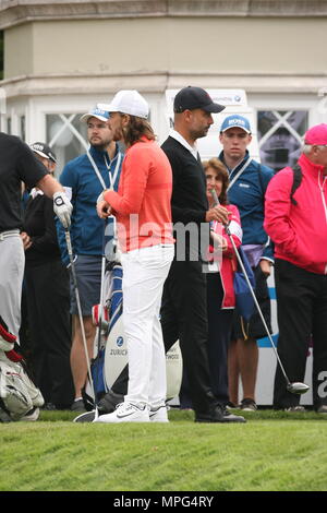 23. Mai, 2018 Pep Guardiola, Manchester City Football Club Trainer, spielt Golf an der BMW/PGA Championship in Wentworth, Surrey, Großbritannien Stockfoto