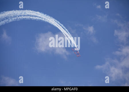 Ocean City, Maryland, USA. 23. Mai 2018. Die Royal Canadian Forces Snowbirds airborne Akrobatik Team fliegen in Formation während einer Demonstration in Ocean City, Maryland am 23. Mai 2018. 23 Mai, 2018. Credit: Alex Edelman/ZUMA Draht/Alamy leben Nachrichten Stockfoto