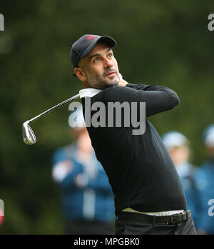 Wentworth, England. 23.Mai 2018. Pep Guardiola während der Pro Ich bin vor der BMW PGA Championship in Wentworth Golf Club am 23. Mai 2018 in Surrey, England Credit: Paul Terry Foto/Alamy leben Nachrichten Stockfoto