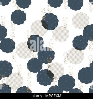 Blumenmuster Vektor. Japanische Hintergrund mit Pinselstriche. Stock Vektor