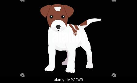 Kleiner Hund mit isolierten schwarzen Hintergrund. Cute cartoon Hund. Welpe design Vector Stock Vektor