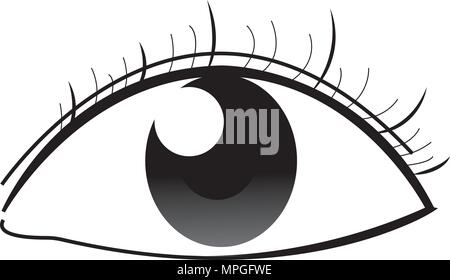 Abstrakte menschliche Auge mit isolierten weißen Hintergrund Vektor. Auge Symbol und Logo Konzept. Stock Vektor