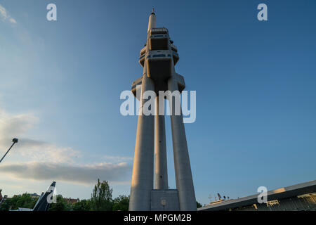 Eine txternal Blick auf den Fernsehturm in Prag, Tschechische Republik Stockfoto