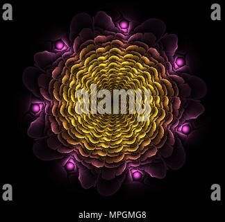 Schöne abstrakte Fraktale Blume. Computer Generated image Stockfoto