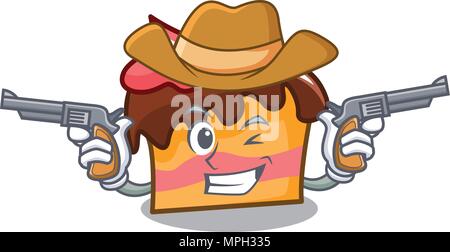 Cowboy Biskuitteig Charakter Cartoon Stock Vektor