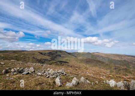 Blick von Harter fiel in Richtung Mardale Kranke Bell, der High Street und Kidsty Hecht in Mardale Stockfoto